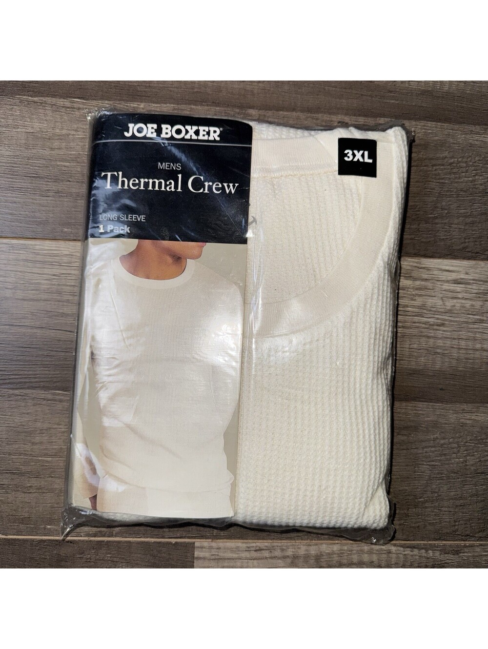 Joe Boxer Mens 3XL Thermal Crew Long Sleeve White, 2000s Vintage, New in Package